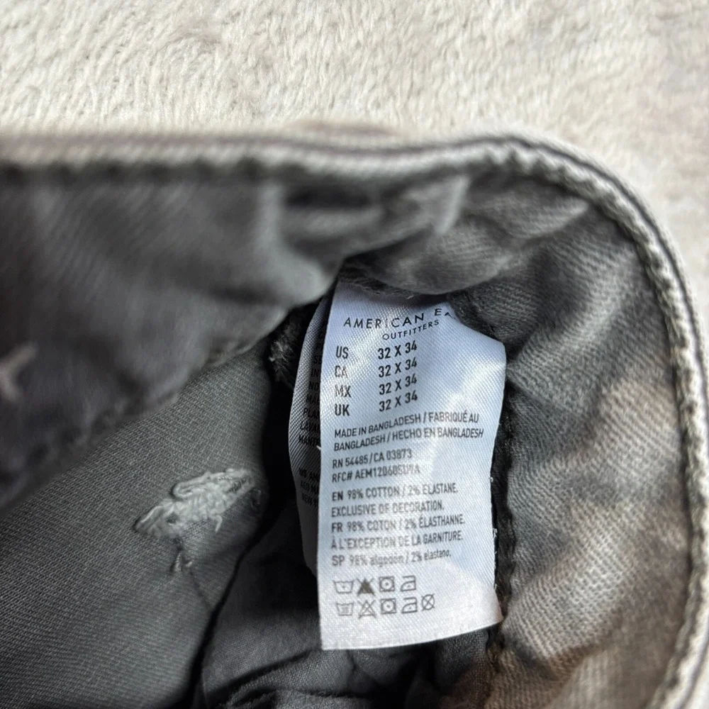 American Eagle‎ Slim Straight Jeans Men's 33x33 Medium Gray Denim Stretch